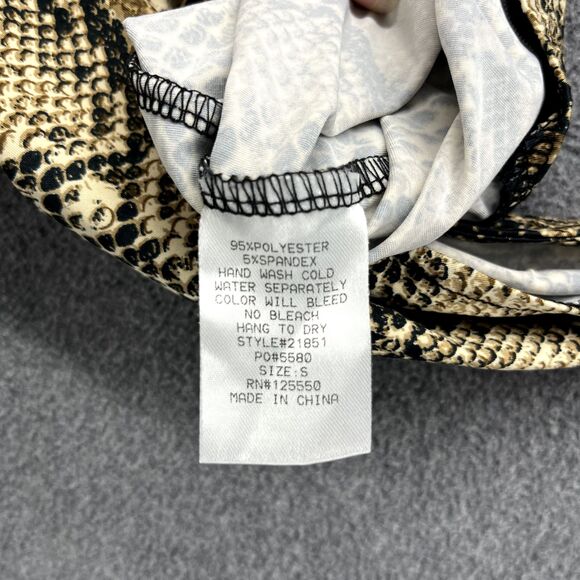 Hera Collection Bodysuit Womens Small Snake Skin Print Sleeveless Snap Celebrity - Picture 13 of 14